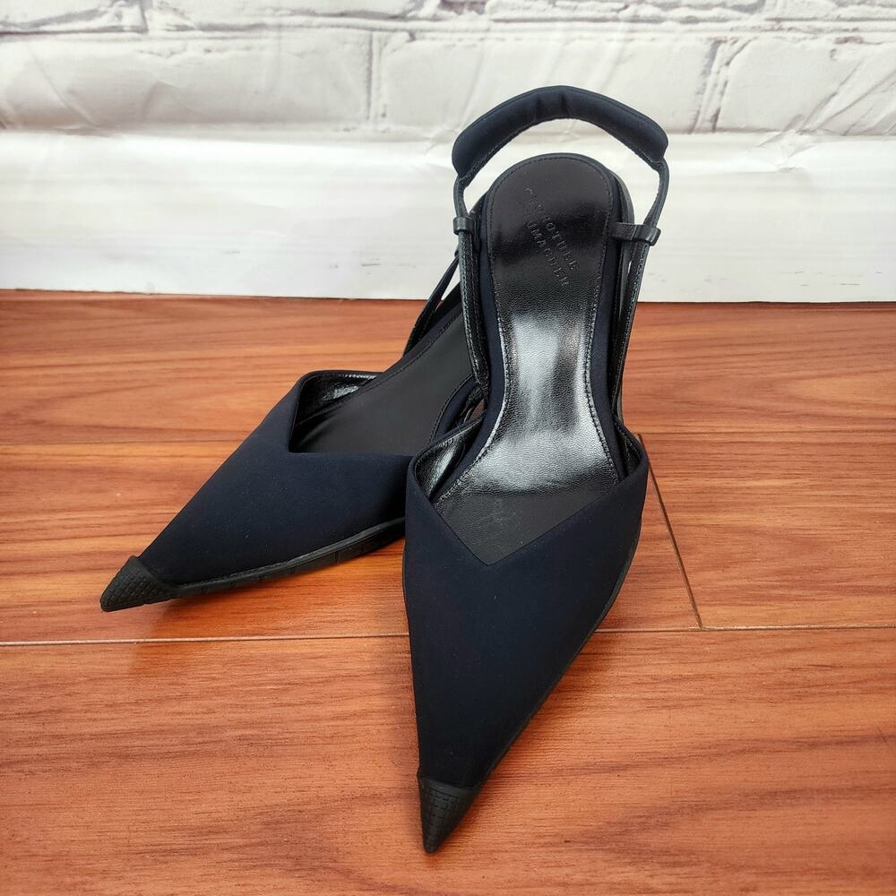 Dorothee Schumacher Sporty Chic Slingback Kitten Heels Womens 11 sleek formal